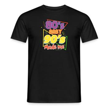 Années 80 Années 90 - T-shirt homme - noir - Devant - AI Model Male 178 light (178cm)