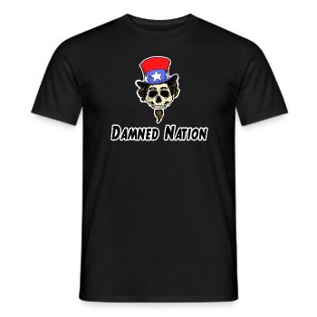 Crâne anti-américain condamné par la nation maléfique - T-shirt homme - noir - Devant - AI Model Male 178 light (178cm)