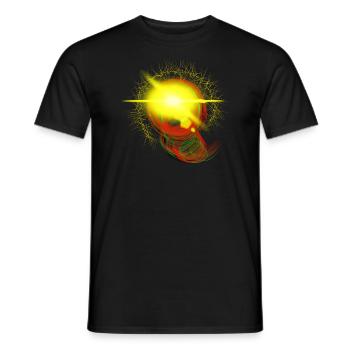 Flash de lumière néon balle flash art abstrait - T-shirt homme - noir - Devant - AI Model Male 178 light (178cm)