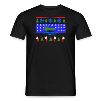 coureur de Noël - T-shirt homme - noir - Devant - AI Model Male 178 light (178cm)