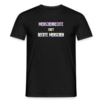 Human rights | Against Nazis Antifa Gift Idea - Men's T-Shirt - black - Front - AI Model Male 178 light (178cm)