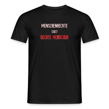 Human rights | Against Nazis Antifa Gift Idea - Men's T-Shirt - black - Front - AI Model Male 178 light (178cm)