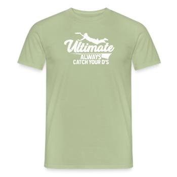 Ultimate Frisbee - T-shirt homme - vert sauge - Devant - AI Model Male 178 light (178cm)