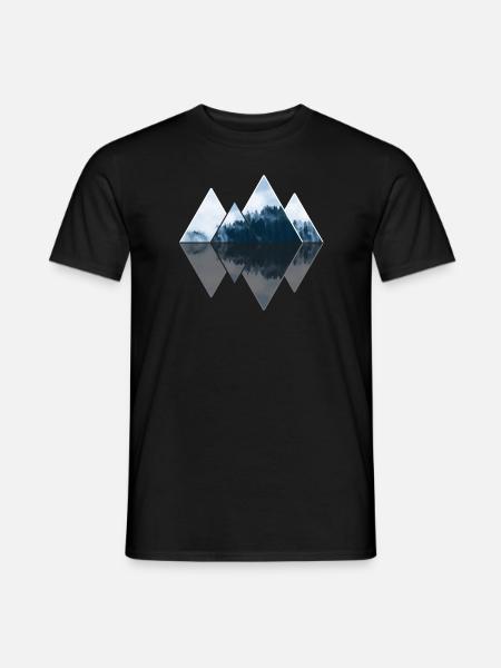 natur berge geometry dreieck mathematik - Männer T-Shirt - Schwarz
