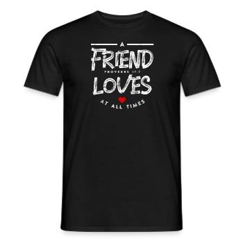 Friendship Bible Verse - Men's T-Shirt - black - Front - AI Model Male 178 light (178cm)