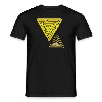 Illusion d’optique Triangle - T-shirt homme - noir - Devant - AI Model Male 178 light (178cm)