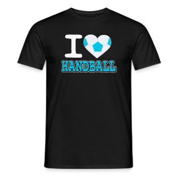I love handball - Men's T-Shirt - black - Front - AI Model Male 178 light (178cm)