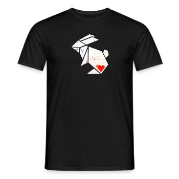 origami rabbit hase - Männer T-Shirt - Schwarz - Vorne - AI Model Male 178 light (178cm)