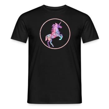 origami unicorn unicorn - Men's T-Shirt - black - Front - AI Model Male 178 light (178cm)