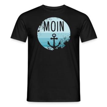 Moin Anchor North North Germany Hamburg Gift - Men's T-Shirt - black - Front - AI Model Male 178 light (178cm)