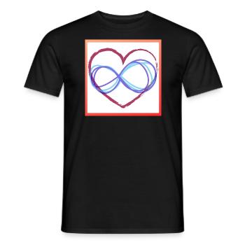 Herz Unendlichkeit - Männer T-Shirt - Schwarz - Vorne - AI Model Male 178 light (178cm)