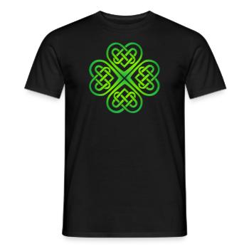 Nodules celtiques, coeur, trèfle, Patricks Day - T-shirt homme - noir - Devant - AI Model Male 178 light (178cm)