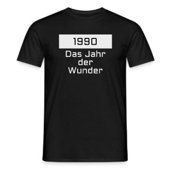1990 - Männer T-Shirt - Schwarz - Vorne - AI Model Male 178 light (178cm)