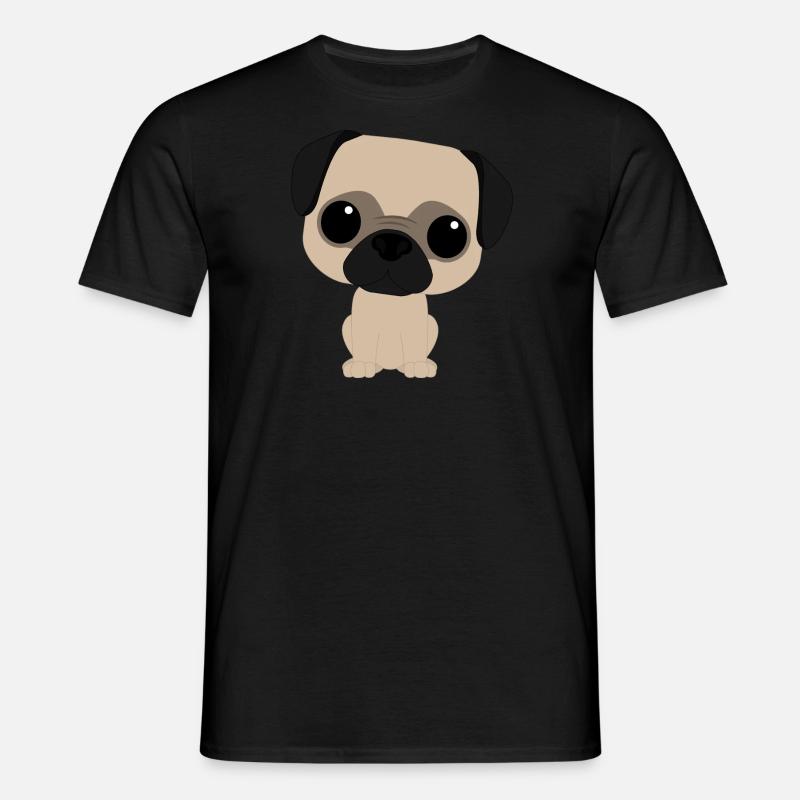 mopsiger Mops. Mops - Männer T-Shirt - Schwarz