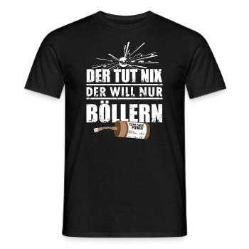 Silvester Pyro will Böllern - Männer T-Shirt - Schwarz - Vorne - AI Model Male 178 light (178cm)