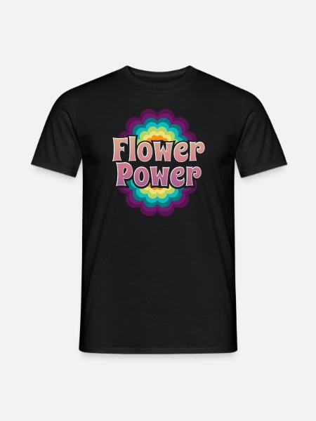 Flower Power Blume Blumenpower - Männer T-Shirt - Schwarz