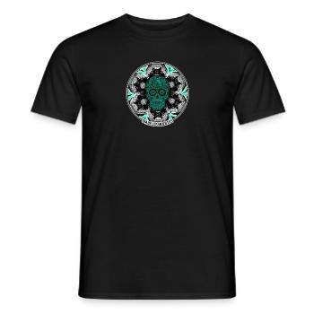 Suger Skull Dia de Muertos Geometry Pattern LSD - Men's T-Shirt - black - Front - AI Model Male 178 light (178cm)
