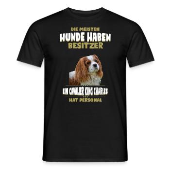 Cavalier King Charles Tshirt - Cavalier King - Männer T-Shirt - Schwarz - Vorne - AI Model Male 178 light (178cm)
