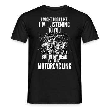 Mode de vie moto / Moto / Motard moto - T-shirt homme - noir - Devant - AI Model Male 178 light (178cm)