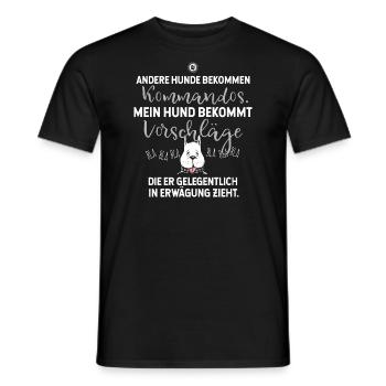 Andere Hunde bekommen Kommandos Hundesprüche - Männer T-Shirt - Schwarz - Vorne - AI Model Male 178 light (178cm)