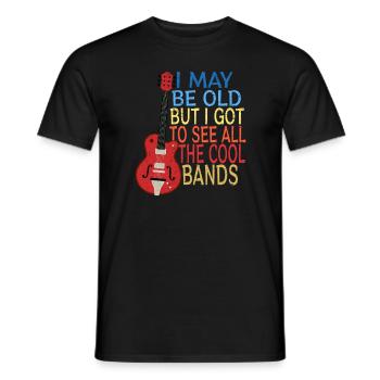 Rock Music Grandpa Grandfather Saying Humor Gift Idea - Men's T-Shirt - black - Front - AI Model Male 178 light (178cm)