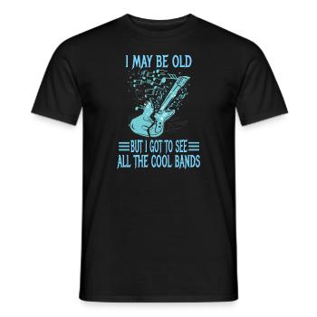 Rock Music Grandpa Grandfather Saying Humor Gift Idea - Men's T-Shirt - black - Front - AI Model Male 178 light (178cm)
