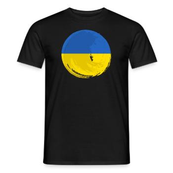 Drapeau de l’Ukraine Vintage Drapeau ukrainien d’occasion Look - T-shirt homme - noir - Devant - AI Model Male 178 light (178cm)