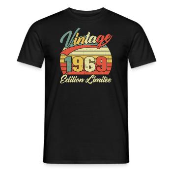 Cadeau D'anniversaire Vintage 1969 Édition Limitée - T-shirt homme - noir - Devant - AI Model Male 178 light (178cm)