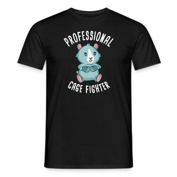 Cage Fighter Funny Guinea Pig Motif - Men's T-Shirt - black - Front - AI Model Male 178 light (178cm)