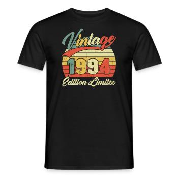 Vintage 1994 Geburtstagsgeschenk in limitierter Auflage - Männer T-Shirt - Schwarz - Vorne - AI Model Male 178 light (178cm)