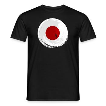 Drapeau du Japon utilisé Look Nihon Drapeau japonais - T-shirt homme - noir - Devant - AI Model Male 178 light (178cm)