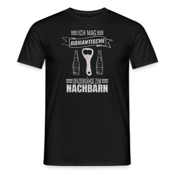Bier Ich Mag Romantische Spaziergänge Zum Nachbarn - Männer T-Shirt - Schwarz - Vorne - AI Model Male 178 light (178cm)