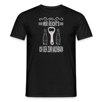 Bier Spruch Mir Reicht's Ich Geh Zum Nachbarn - Männer T-Shirt - Schwarz - Vorne - AI Model Male 178 light (178cm)