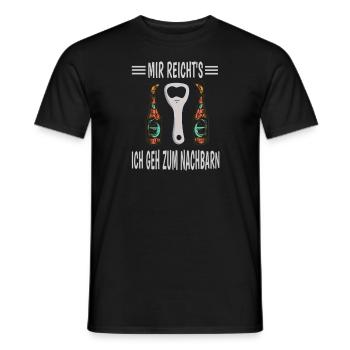 Bier Spruch Mir Reicht's Ich Geh Zum Nachbarn - Männer T-Shirt - Schwarz - Vorne - AI Model Male 178 light (178cm)