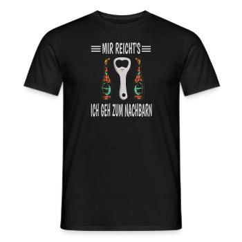 Bier Spruch Mir Reicht's Ich Geh Zum Nachbarn - Männer T-Shirt - Schwarz - Vorne - AI Model Male 178 light (178cm)