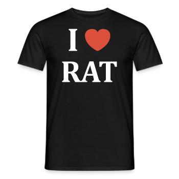 i love rat - T-shirt homme - noir - Devant - AI Model Male 178 light (178cm)