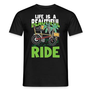 Life is beautiful ride für Fahrradfahrer - Männer T-Shirt - Schwarz - Vorne - AI Model Male 178 light (178cm)
