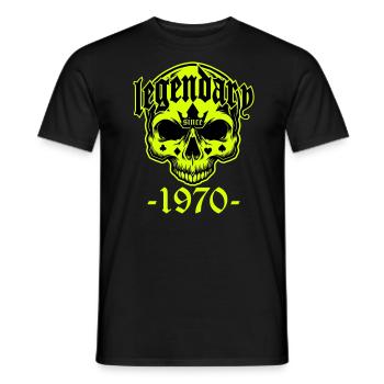 Colors can be changed | Legendary since 1970 - Men's T-Shirt - black - Front - AI Model Male 178 light (178cm)