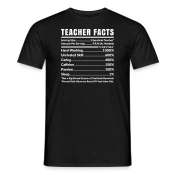 Fakten zum Lehrer - Männer T-Shirt - Schwarz - Vorne - AI Model Male 178 light (178cm)
