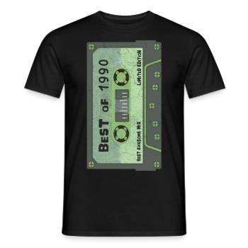 Né en 1990 Anniversaire Vintage - T-shirt homme - noir - Devant - AI Model Male 178 light (178cm)