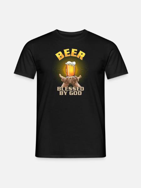 Beer - blessed by God - Men's T-Shirt - black