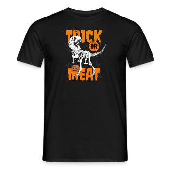 Halloween T-Rex Dinosaurier Trick Or Meat - Männer T-Shirt - Schwarz - Vorne - AI Model Male 178 light (178cm)