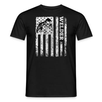 American Flag Welding Welder Construction - Men's T-Shirt - black - Front - AI Model Male 178 light (178cm)