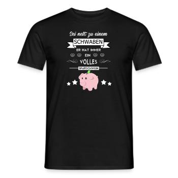 Sei nett zu einem Schwaben - Männer T-Shirt - Schwarz - Vorne - AI Model Male 178 light (178cm)