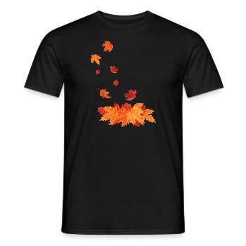 Feuilles d’automne qui tombent - T-shirt homme - noir - Devant - AI Model Male 178 light (178cm)