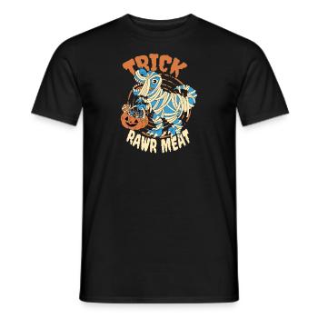 Halloween Dinosaur Trick Rawr Meat - Men's T-Shirt - black - Front - AI Model Male 178 light (178cm)