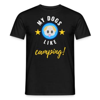 Meine Hunde lieben Camping! - Männer T-Shirt - Schwarz - Vorne - AI Model Male 178 light (178cm)