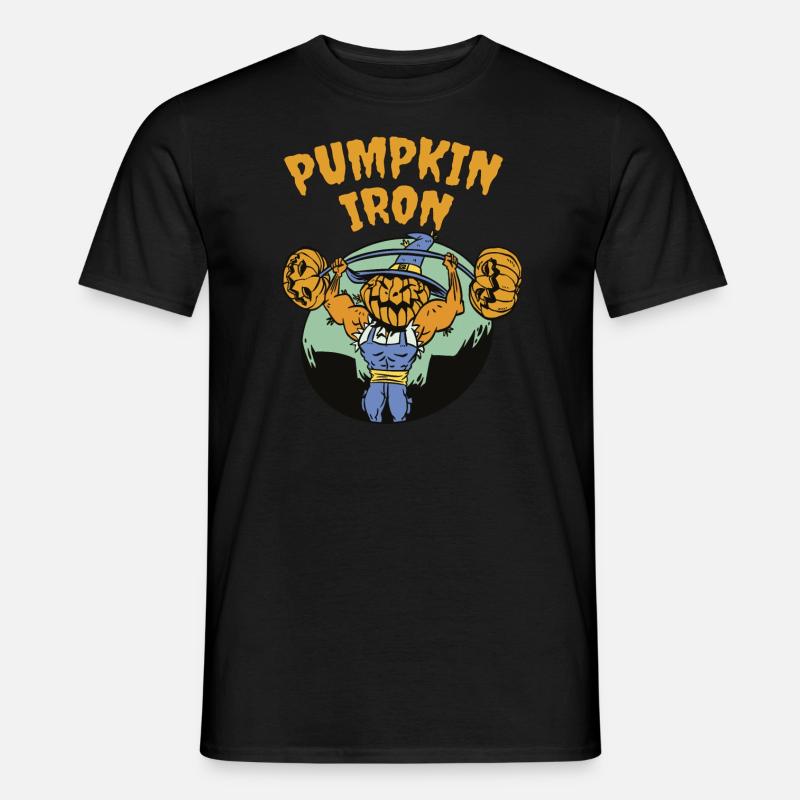 Pumpkin Iron - Halloween Wortwitz - Männer T-Shirt - Schwarz