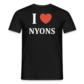 i love nyons - T-shirt homme - noir - Devant - AI Model Male 178 light (178cm)