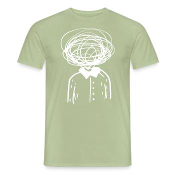 Too Much Problem Stressed Stress Hand Drawing - Men's T-Shirt - sage - Front - AI Model Male 178 light (178cm)